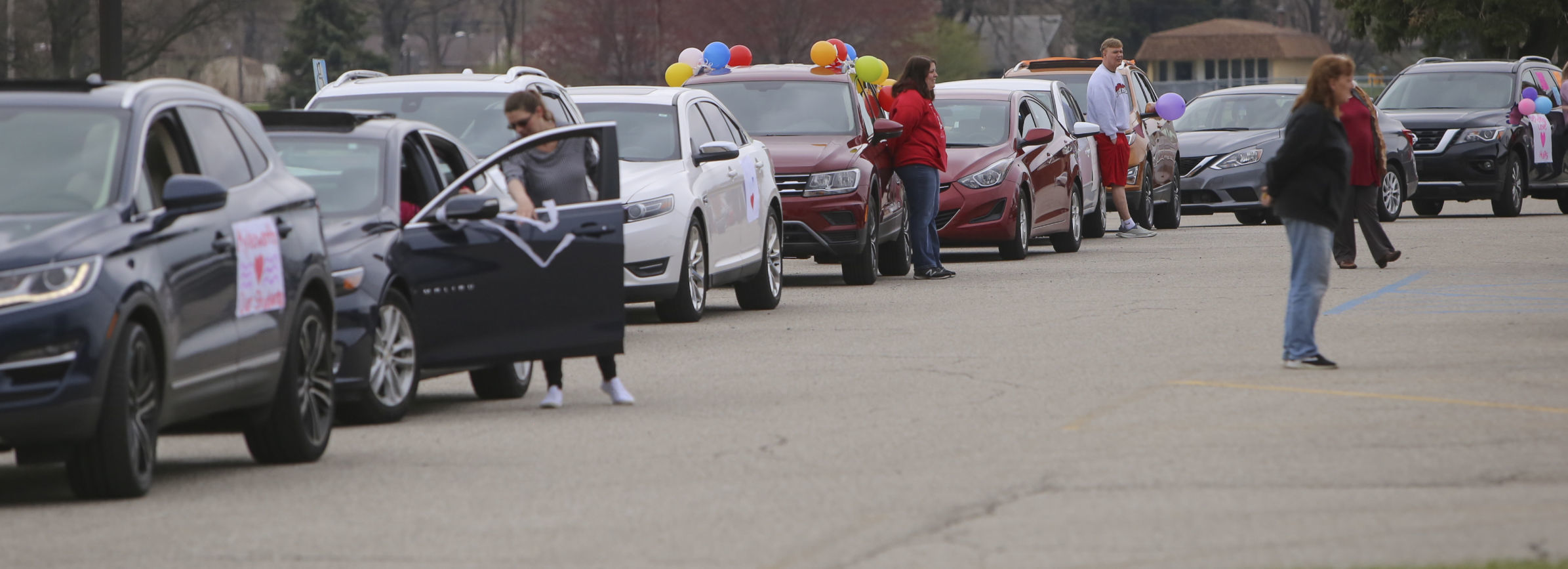 Aylesworth Elementary School in Portage teachers and staff parade through the neighborhoods in their district